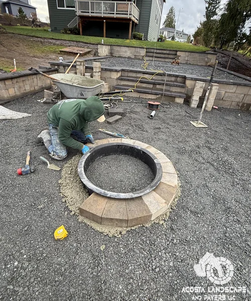 Multi-Tiered Patio, Fire Pit & Integrated Outdoor Living Design in Bothell 